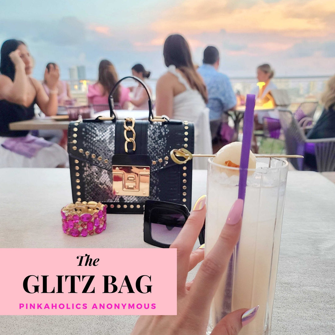 Glitz Glamour Bag: Silver Black - Pinkaholics Anonymous
