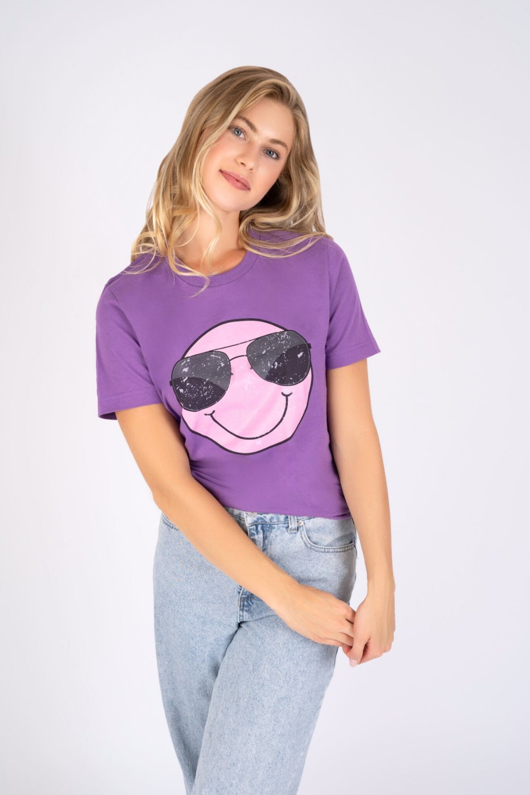 Purple Sunnies Smiley T-Shirt [PRE-ORDER, Ships in December] - Pinkaholics Anonymous