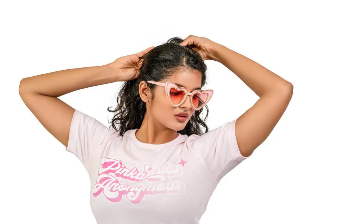 Pink Rhinestone Studded Cateye Sunglasses - Pinkaholics Anonymous